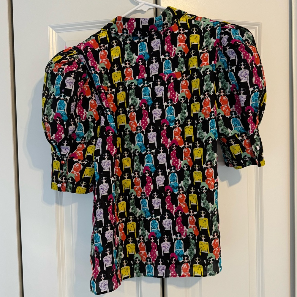 Colorful Patterned Women's Top - Picture 3 of 4